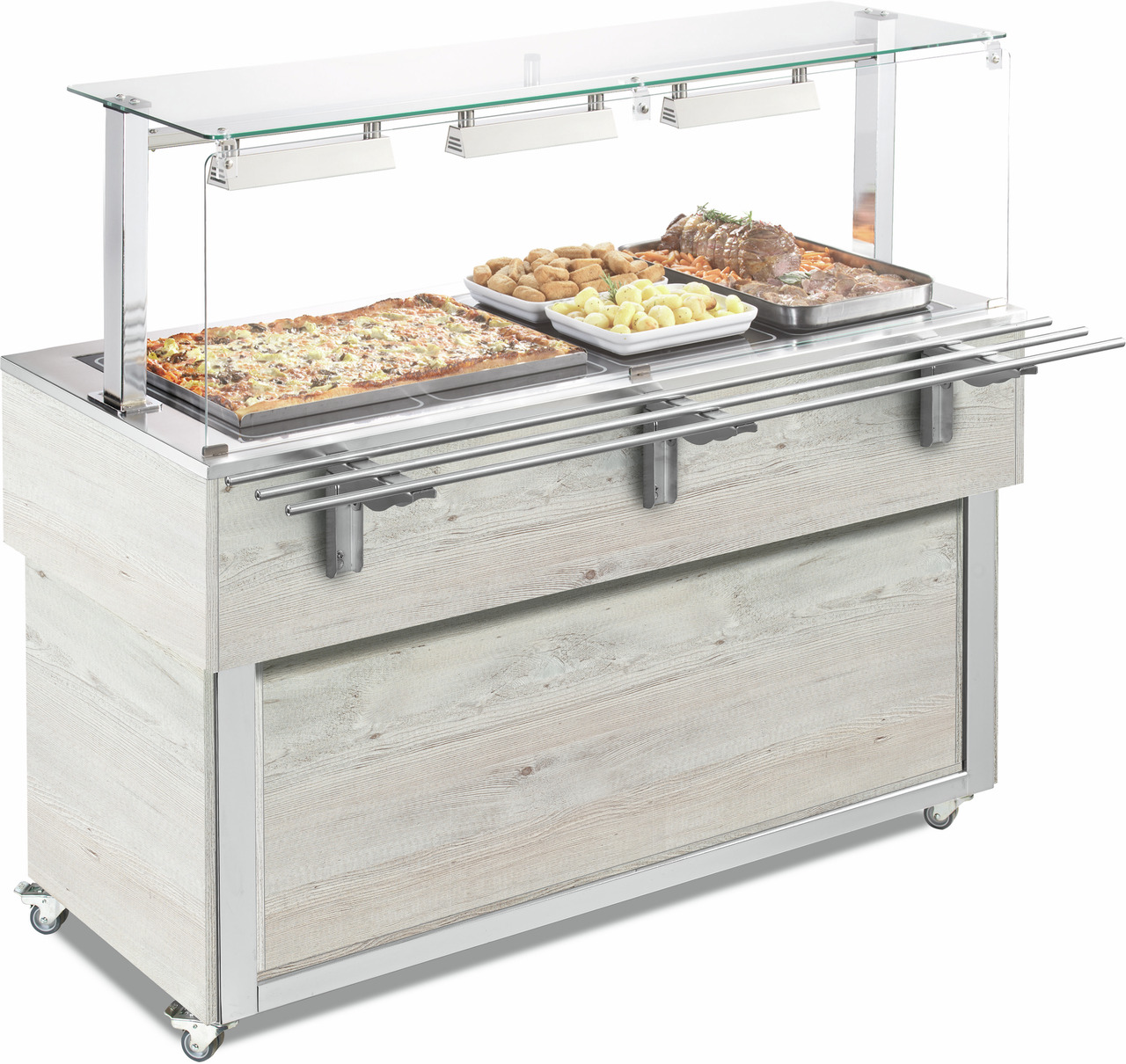 Ausgabe-Element Ceranplatte beheizt 1494 mm GN 4/1 Vollverkleidung Hemlock