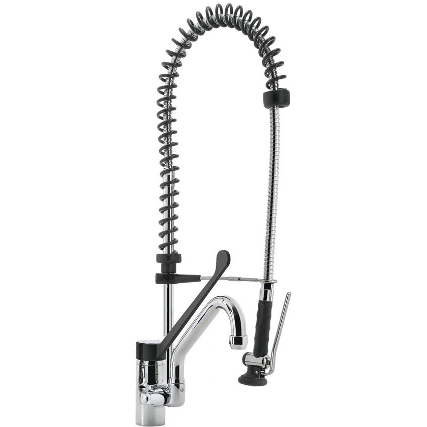 Geschirrbrause, Ellenbogen-Hebel, Schwenkhahn, Einlochmontage, H 800 mm