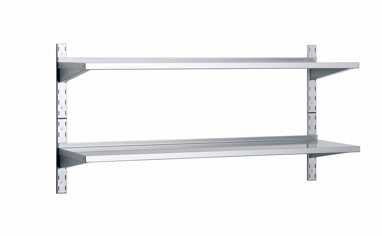2 Wandborde mit Wandkonsolen mit 20 mm Aufkantung 1200 x 400 x 700 mm