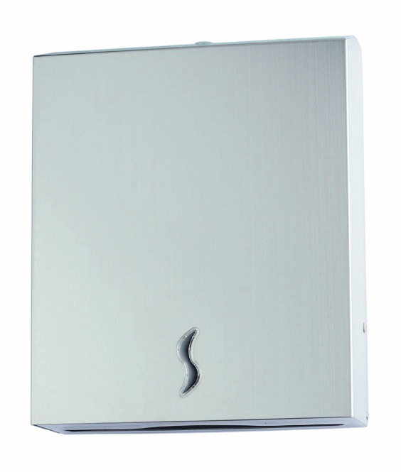 Falthandtuch-Spender, 400 Blatt, Edelstahl matt