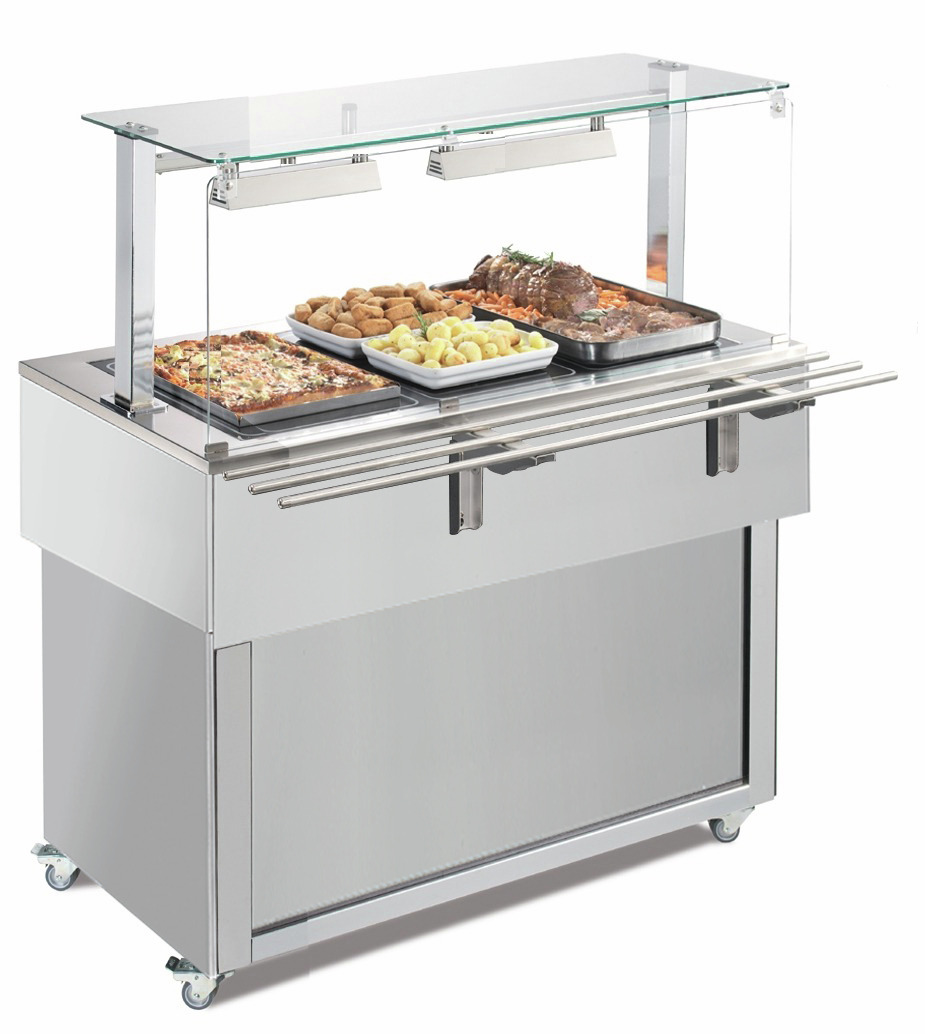 Ausgabe-Element Ceranplatte beheizt 1494 mm GN 4/1 Vollverkl. RAL/Edelstahl