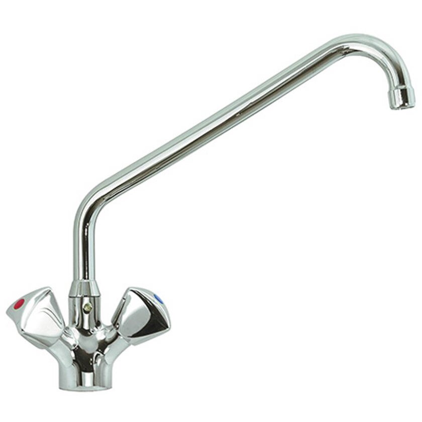 Zweigriff-Mischarmatur, Einlochmontage, Schwenkhahn 300 mm