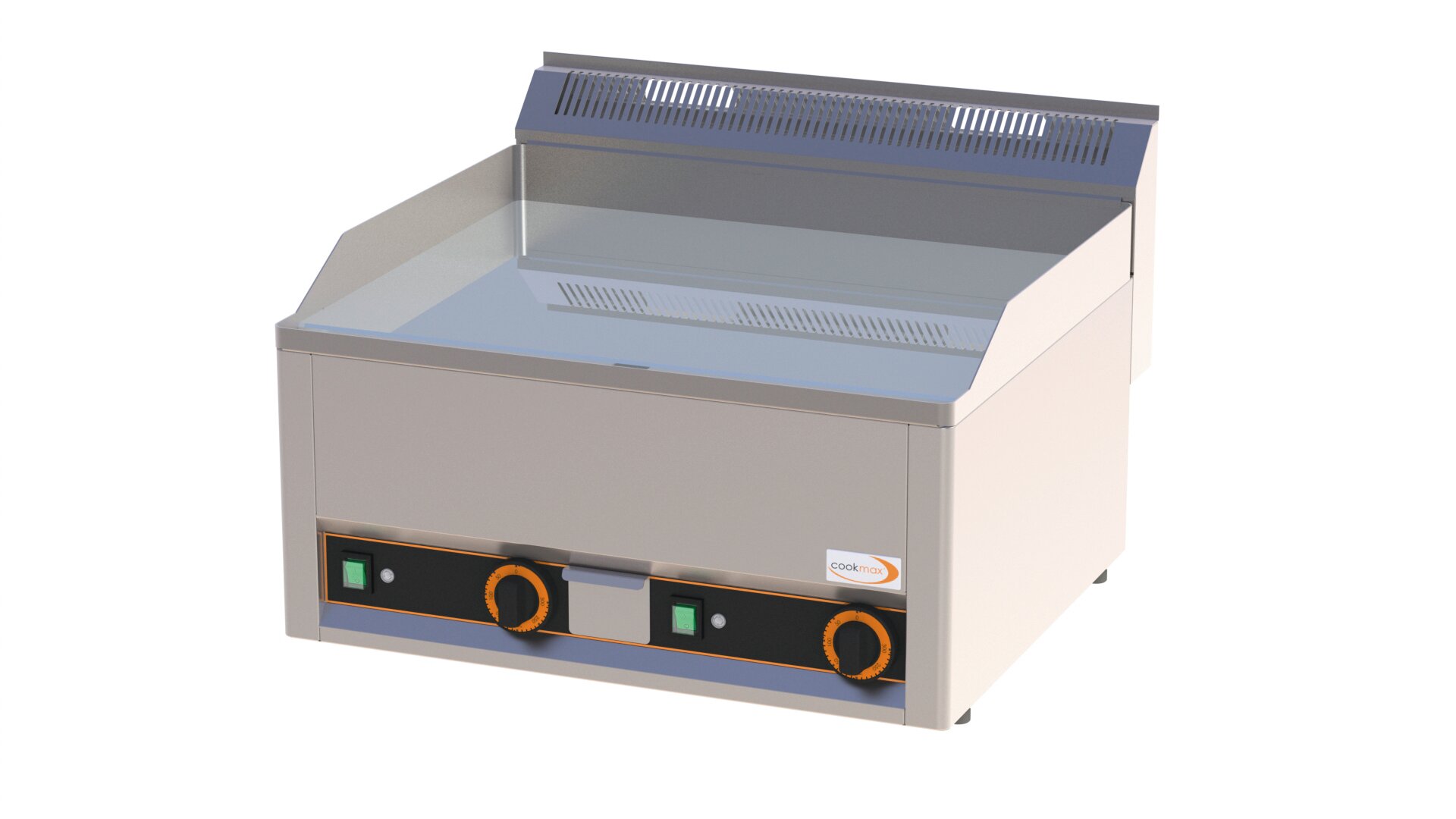 Elektro-Grillplatte rau verchromt 2 Heizzonen 660 x 600 x 290 mm