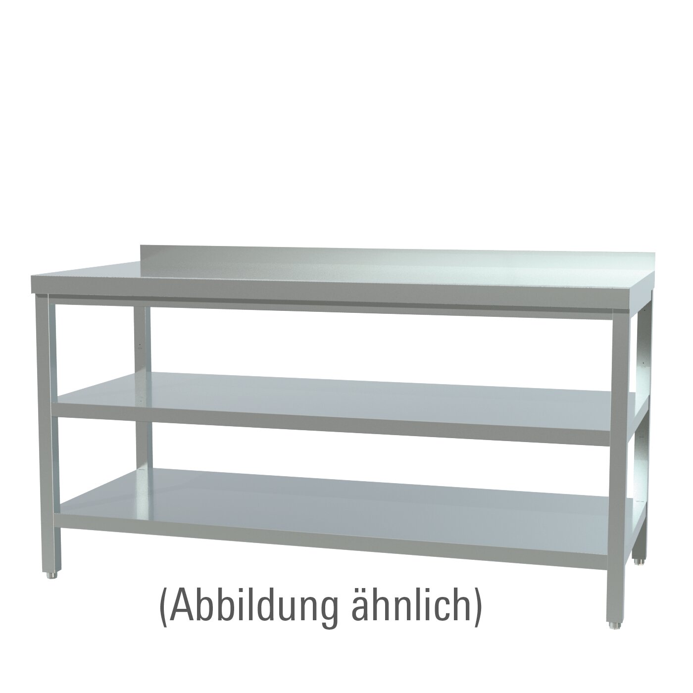 Arbeitstisch verschweißt mit 2 Böden mit 50 mm Aufkantung 1300 x 600 x 850 mm