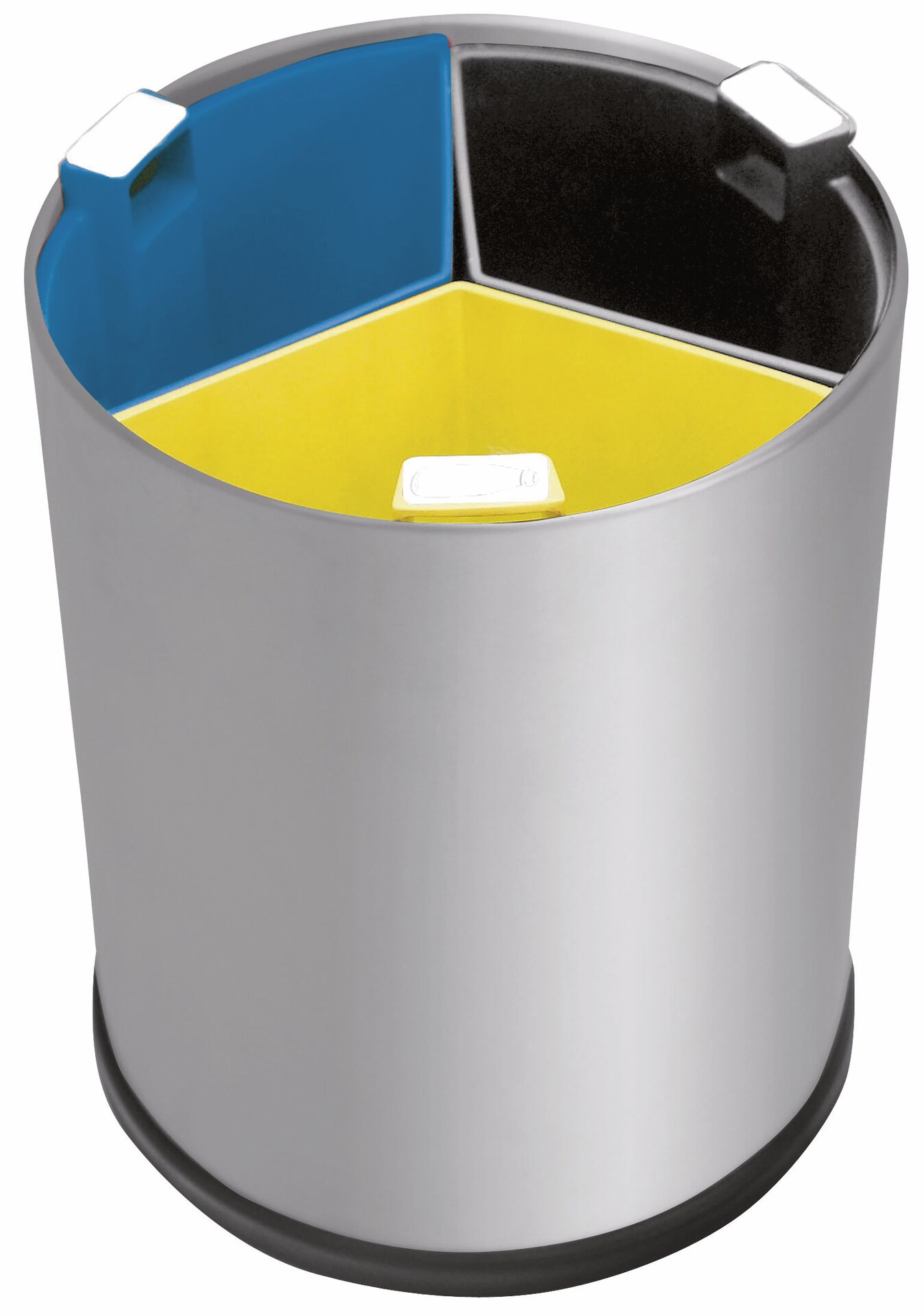 Abfallbehälter, mit Trennsystem, 13,0 l, rund, Edelstahl matt