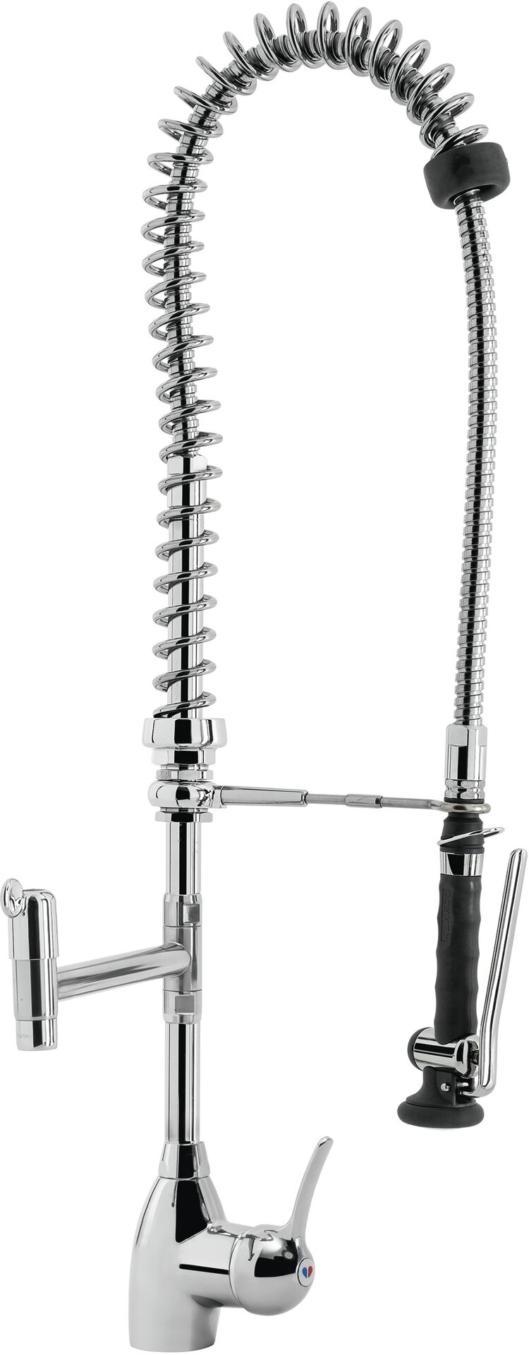 Einlocharmatur mit Einhandmischer H=800 mm Brausekopf schwarz