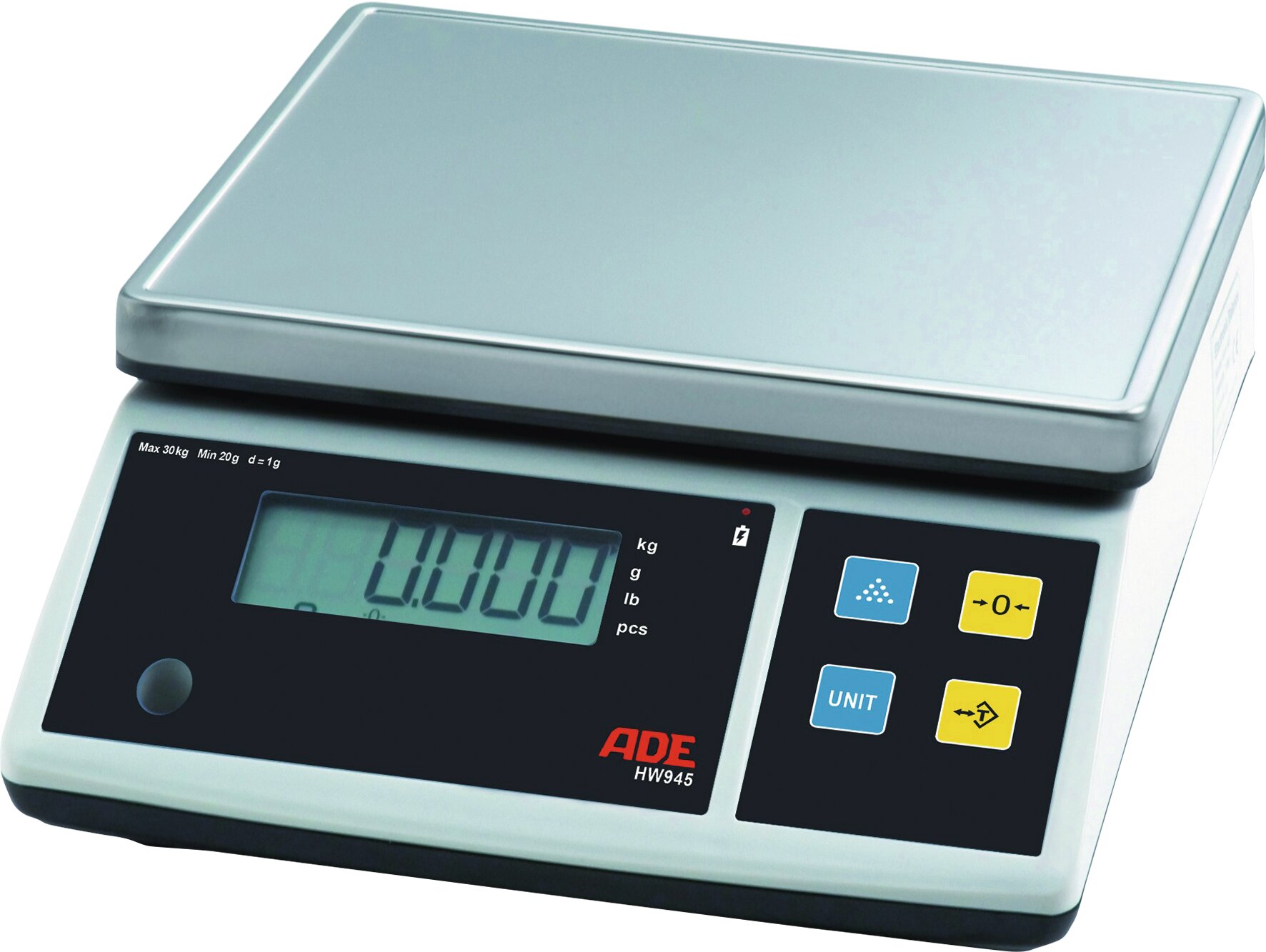 Elektronische Portionswaage, bis 30 kg, Netzbetrieb