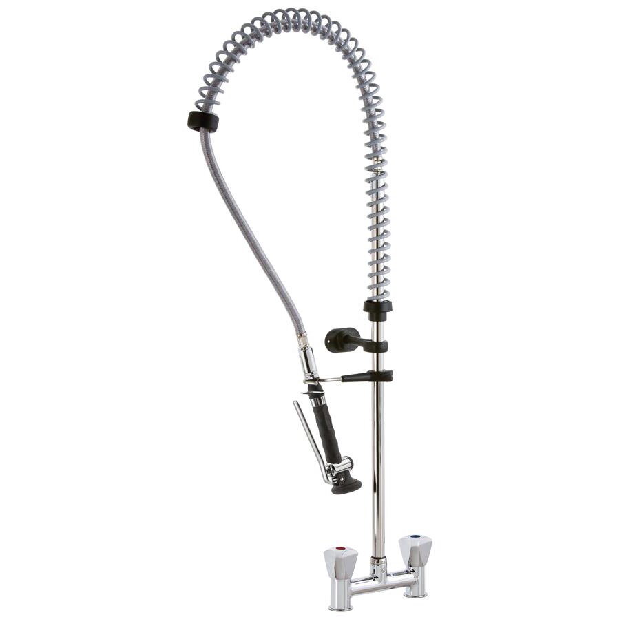 Zweigriff-Geschirrbrause, Zweilochmontage