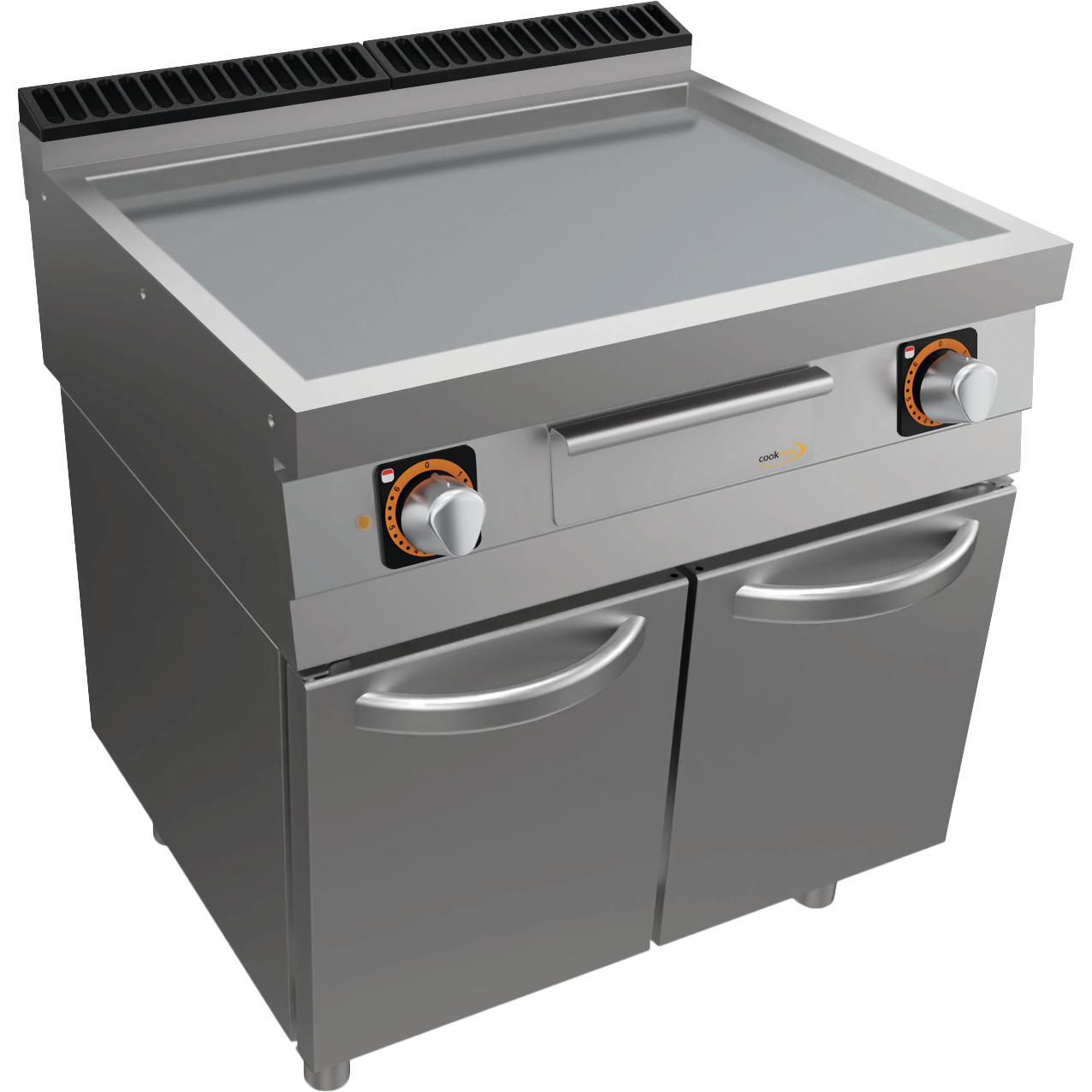 Elektro-Grillplatte, glatt, mit Unterbau mit Türen