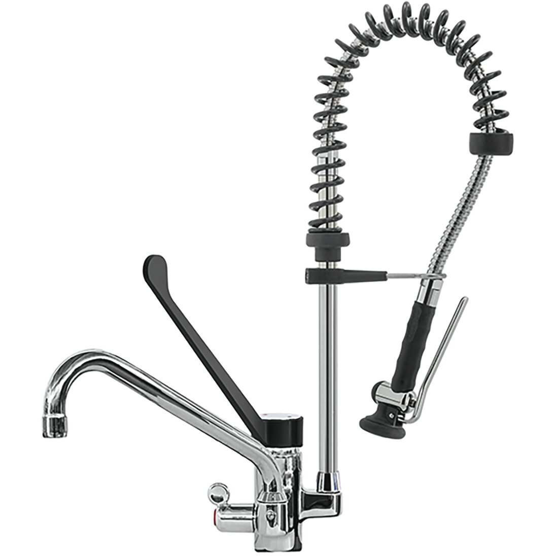 Geschirrbrause, Ellenbogen-Hebel, Schwenkhahn, Einlochmontage, H 600 mm