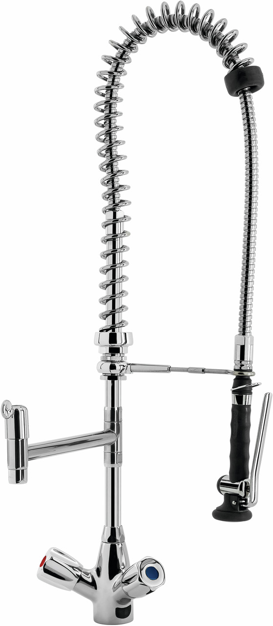 Einlocharmatur mit Zweigriffmischer H=800 mm Brausekopf schwarz