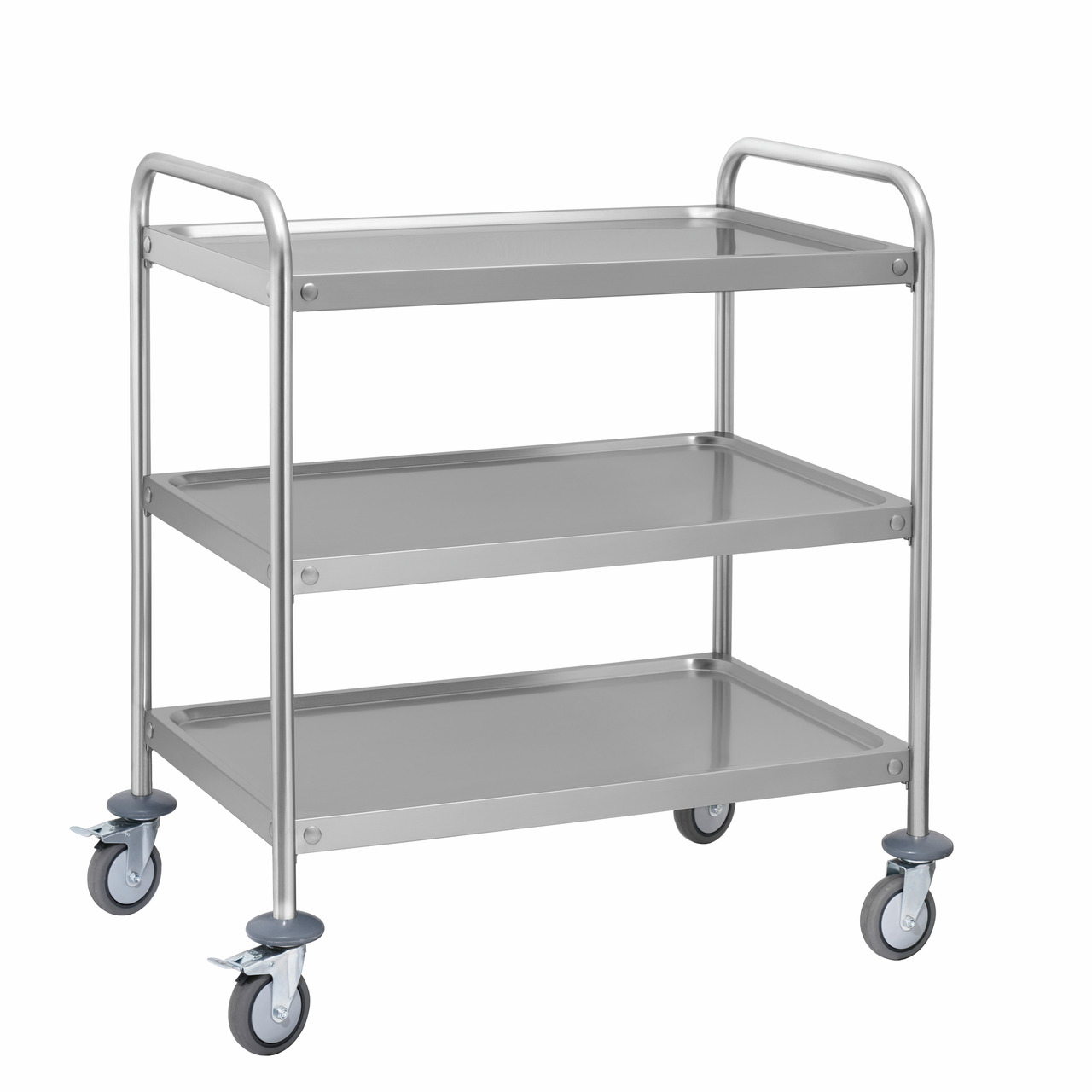Servicewagen aus rostfreiem Stahl, 3 Einlegeböden, 1000 x 600 mm