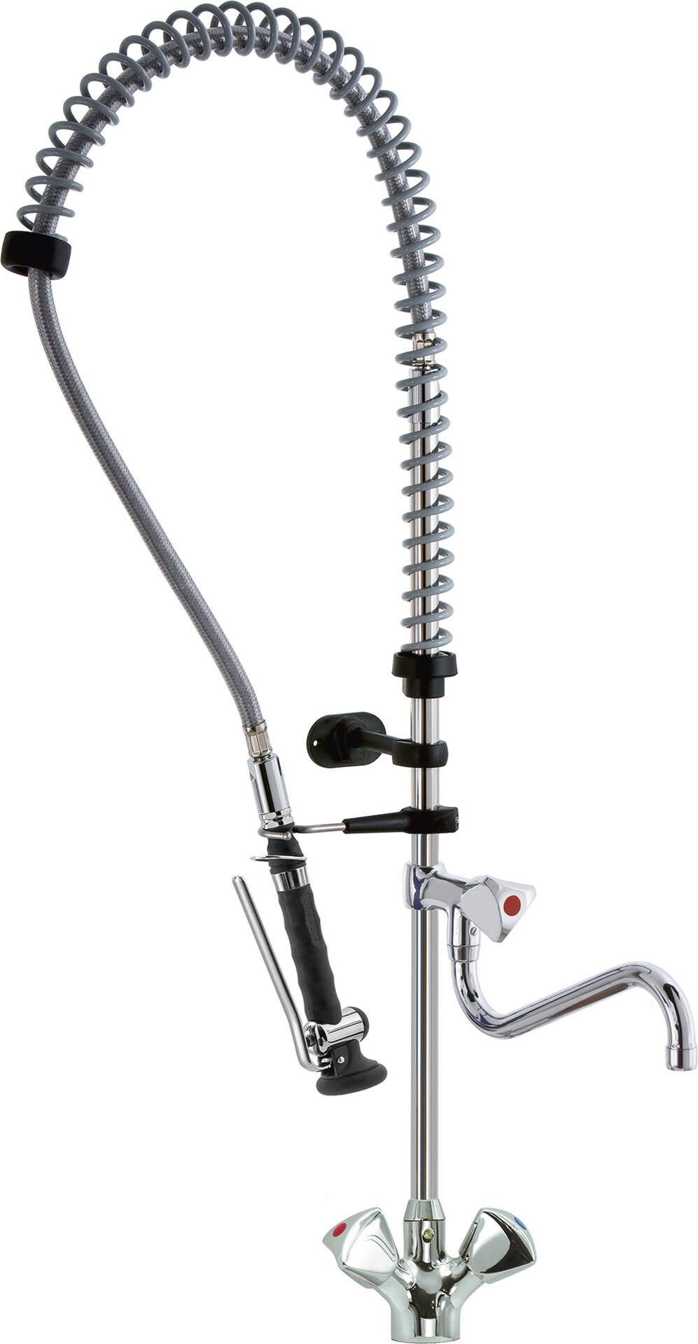 Geschirrbrause mit Einloch- Mischbatterie und Schwenkhahn H=1100 mm