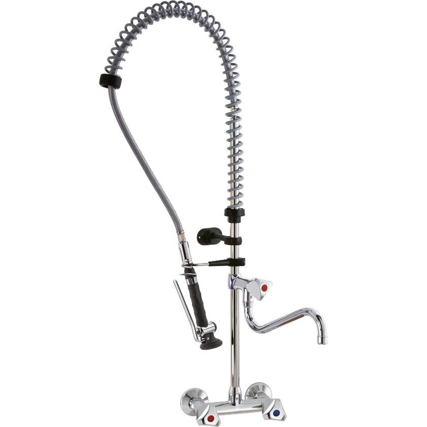 Zweigriff-Geschirrbrause zur Wandmontage, Schwenkhahn