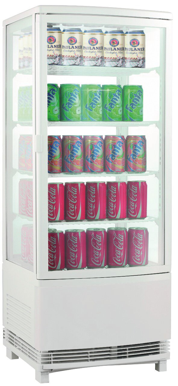 Tischkühlvitrine Umluft 98 l Öffnung beidseitig 428 x 430 x 1110 mm