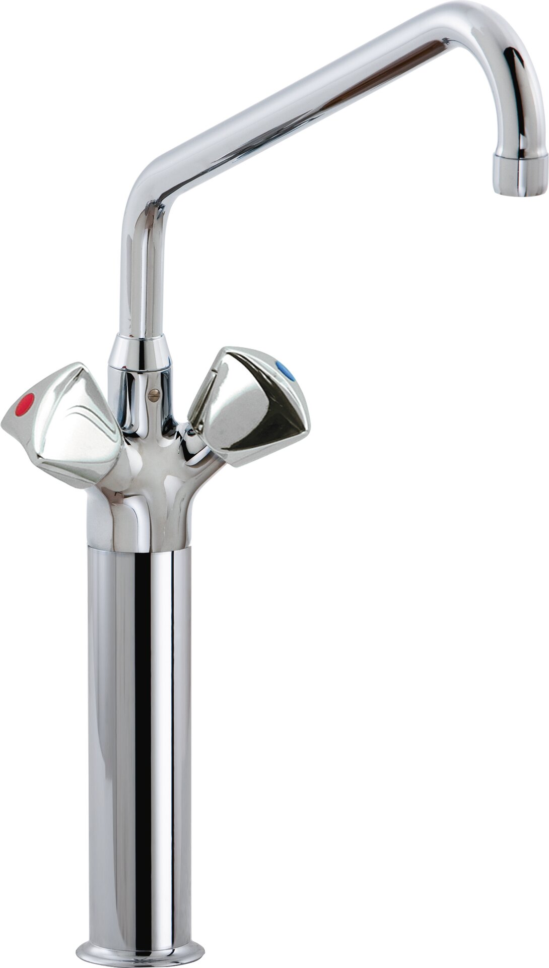 Zweigriff-Säulen-Mischarmatur, Einlochmontage, Schwenkhahn 350 mm