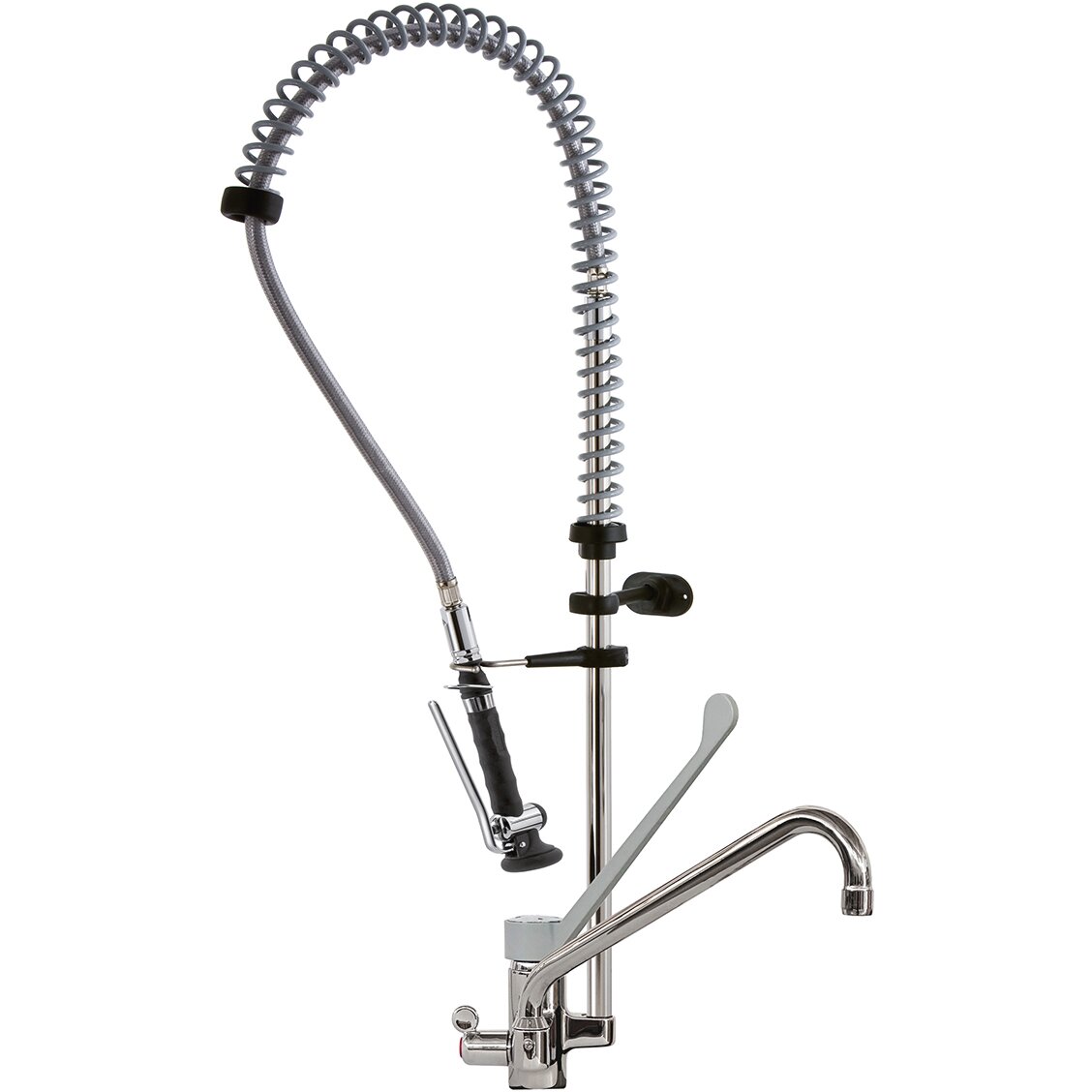 Einhebelmisch-Geschirrbrause, Ellbogen- Hebel, Einlochmont., Schwenkhahn 245 mm