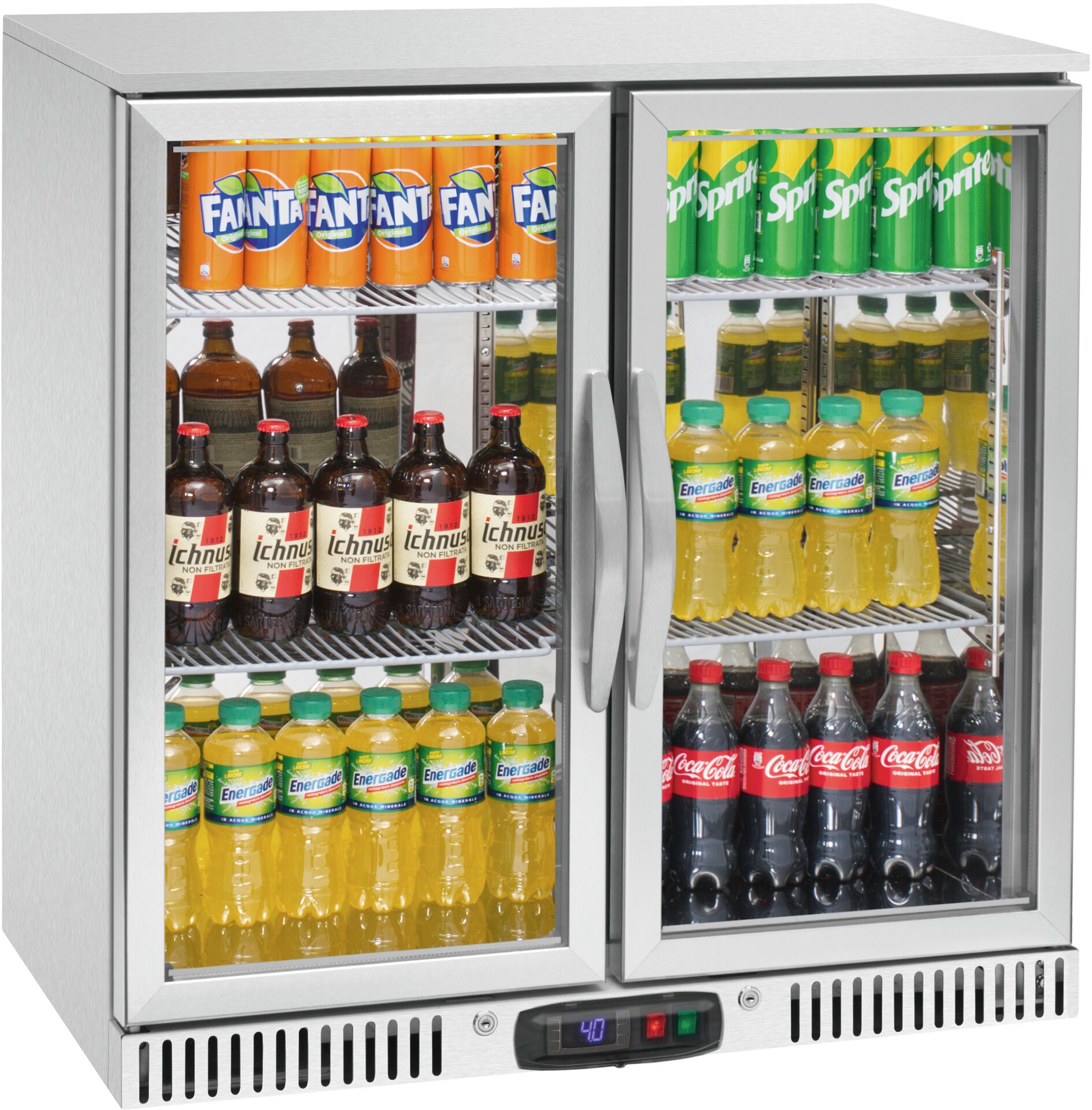 Barkühlschrank, Edelstahl, hochglanzpolierter Innenraum, 180 l